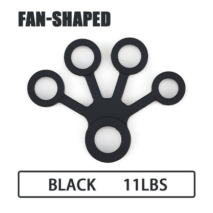 Silicone Grip Device Finger Exercise Stretcher Arthritis Hand Grip Trainer Strengthen Rehabilitation Training To Relieve Pain Fan-black 11LB