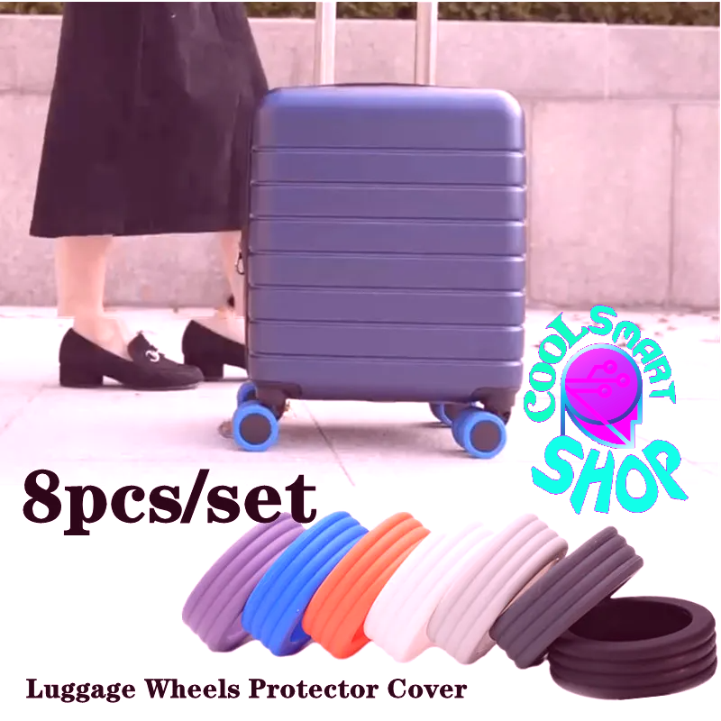 Silicone Wheels Covers Silent Anti Wear Luggage Wheels Protector Cover Caster Shoes Covers Travel Luggage Suitcase Reduce Noise