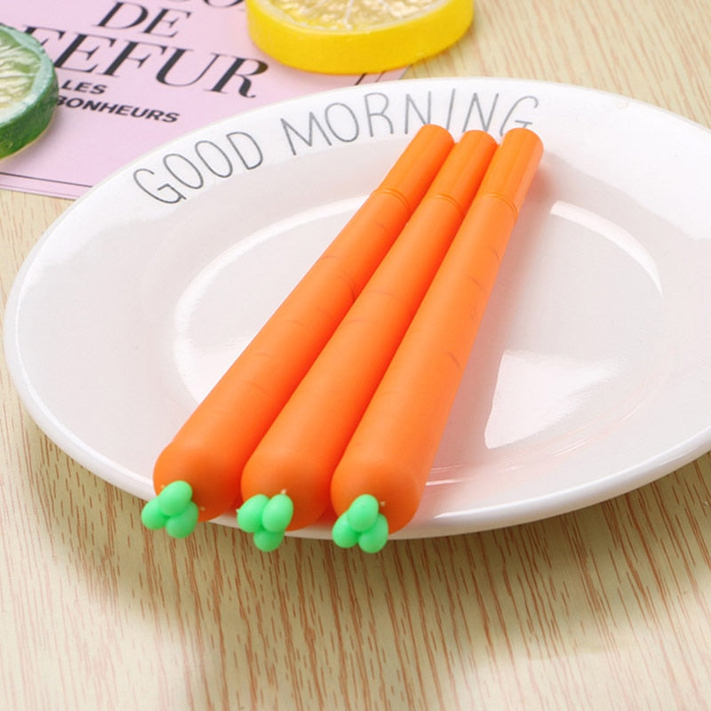 Simulation Carrot Gel Pen Creative 0.38mm Ink Cute Kawaii Student Promotional Pens Gift School Office Signature Writing Supplies