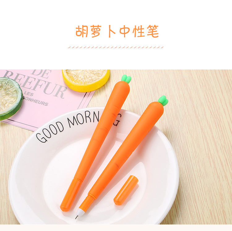 Simulation Carrot Gel Pen Creative 0.38mm Ink Cute Kawaii Student Promotional Pens Gift School Office Signature Writing Supplies