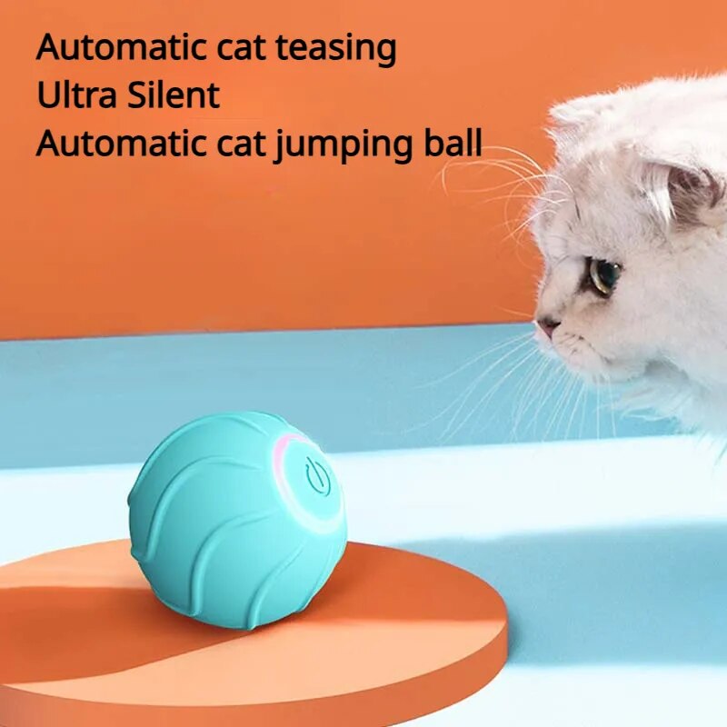 Smart Cat Toys Rolling Ball Pet Cat Owner Interactive Toys Automatic Bouncing Ball USB Self Hi Teasing Kittens Jumping Ball