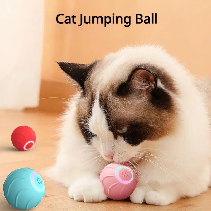 Smart Cat Toys Rolling Ball Pet Cat Owner Interactive Toys Automatic Bouncing Ball USB Self Hi Teasing Kittens Jumping Ball