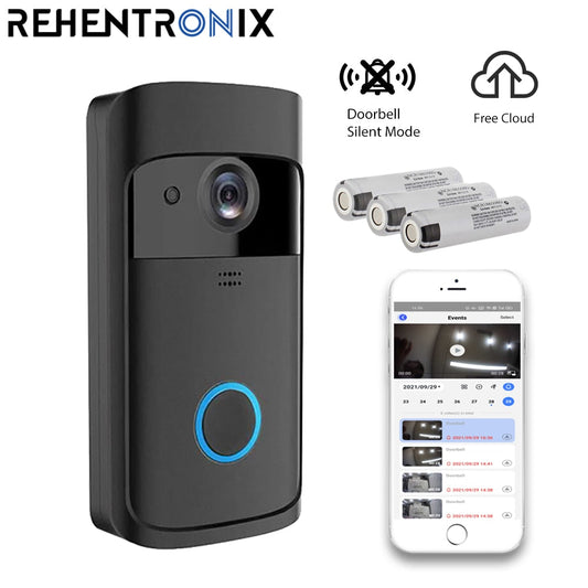 Smart Doorbell Camera Wifi Wireless Video Doorbell Call Intercom for Apartments Door Bell with Free Cloud Storage Home WiFi Bell