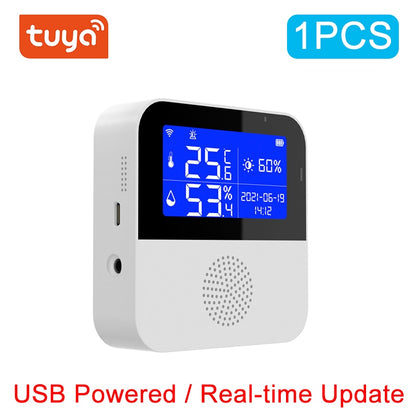 Smart Temperature and Humidity Sensor with LCD Display and Voice Control Compatibility USB powered 1PCS