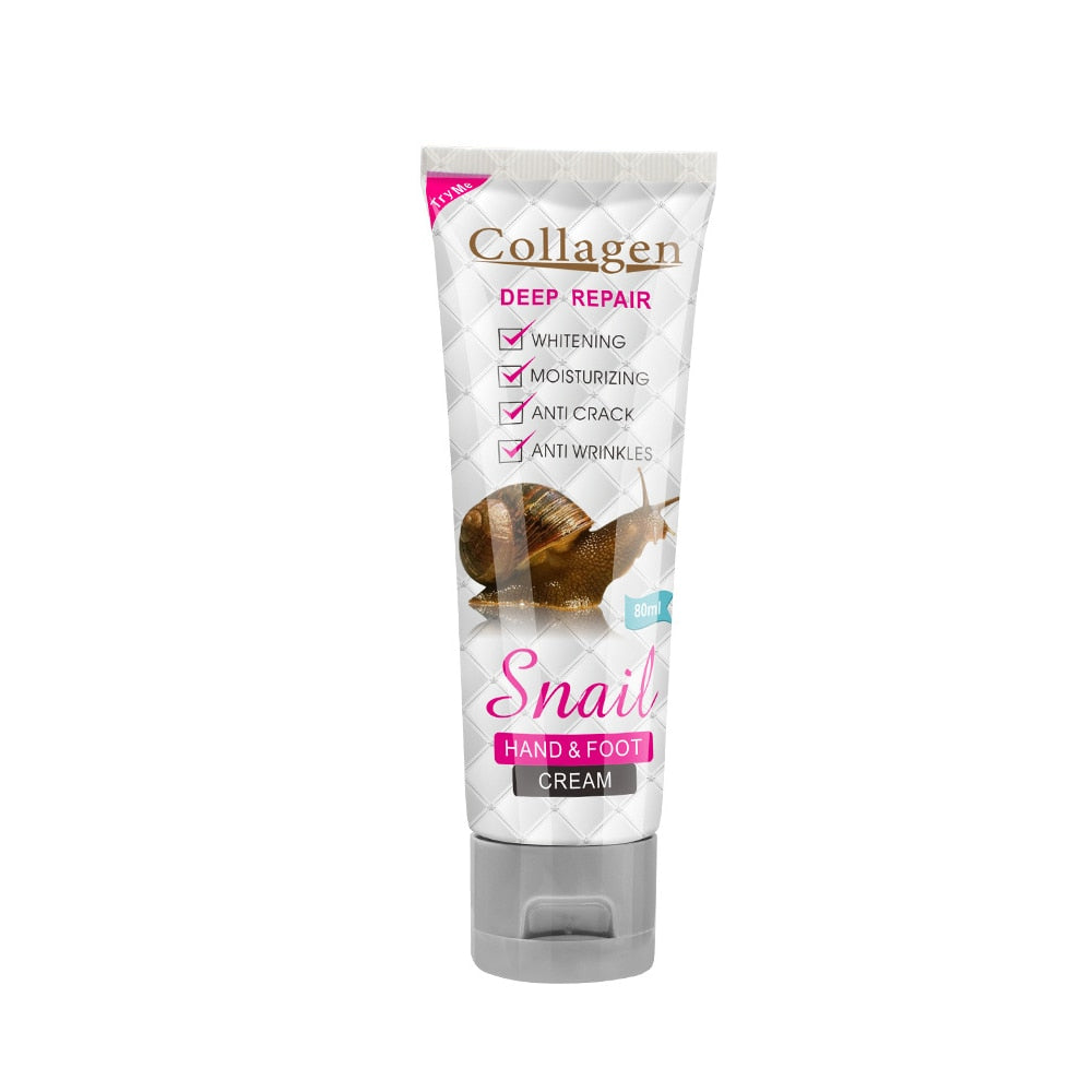 Snail Collagen Hand & Foot Cream 80ml Moisturizing Repair Dry Crack Skin Body Lotion Whitening Hydrating Hand Foot Care Cream Default Title