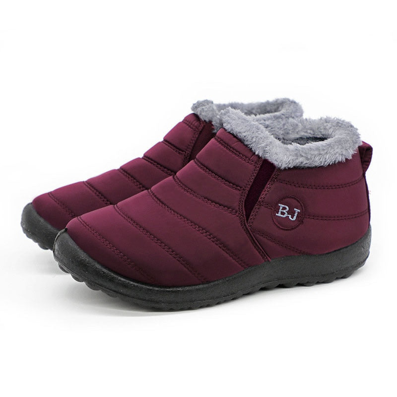 Sneakers Winter Women Waterproof Shoes Comfortable Platform Shoes Walking Platform Sneakers Ankle Black Mujer Shoes Woman wine red 1