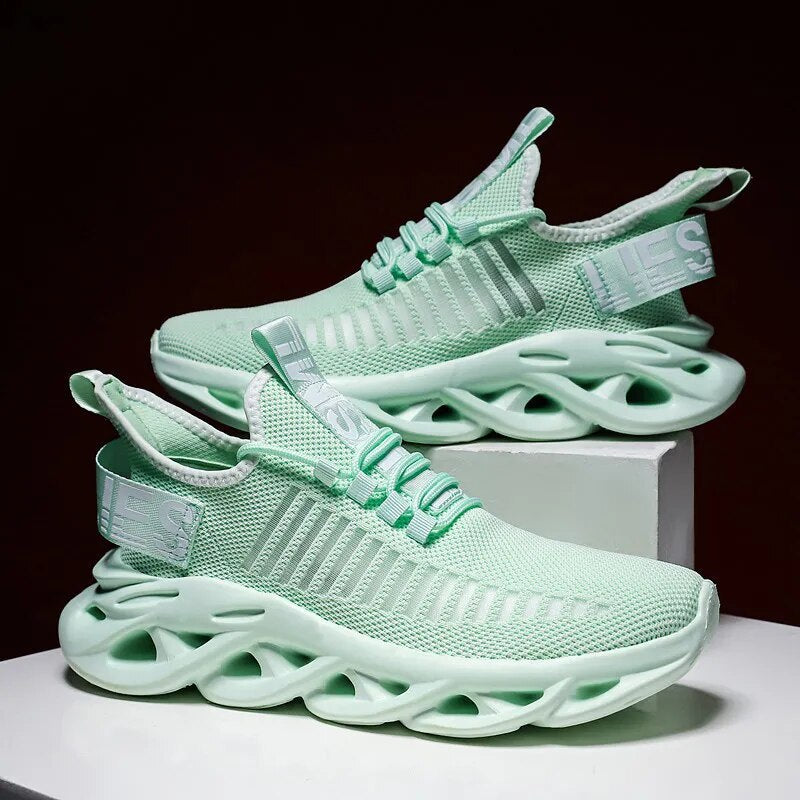 Sneakers Women Breathable Running Shoes Men Size 36-46 Comfortable Black Casual Couples Sneakers Shoes Outdoor Zapatos De Mujer green