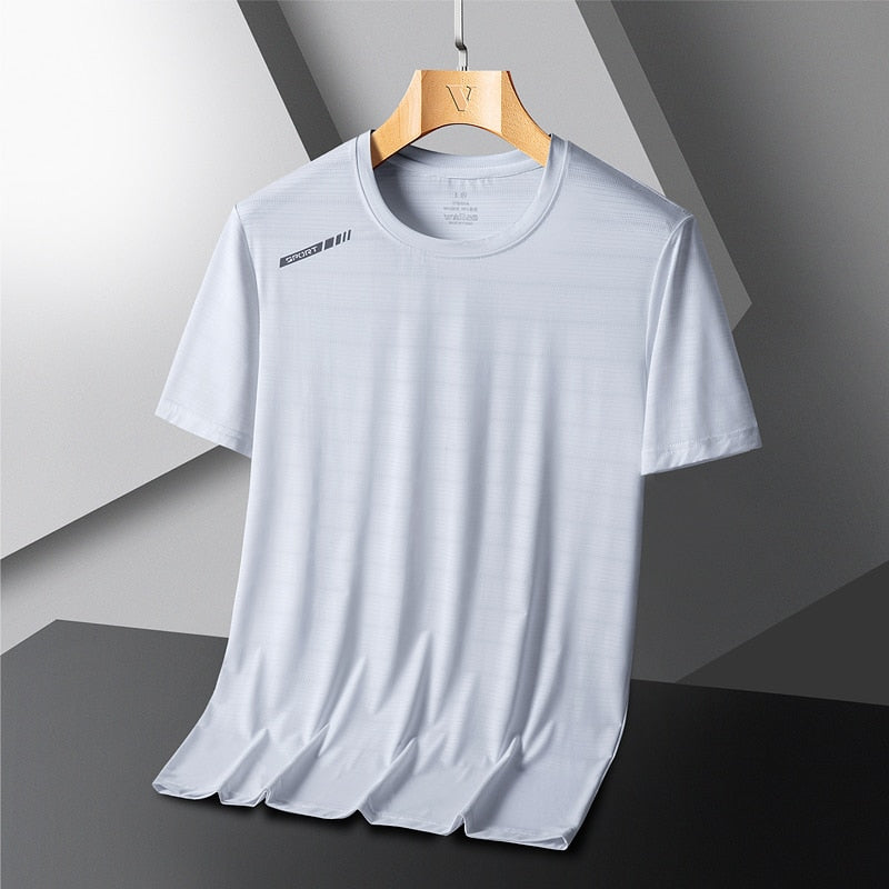 Sport Men'S GYM Quick Dry Mesh T-shirts Fashion For Summer Short Sleeves Black White Tshirt Top Tees Oversized 2309 D