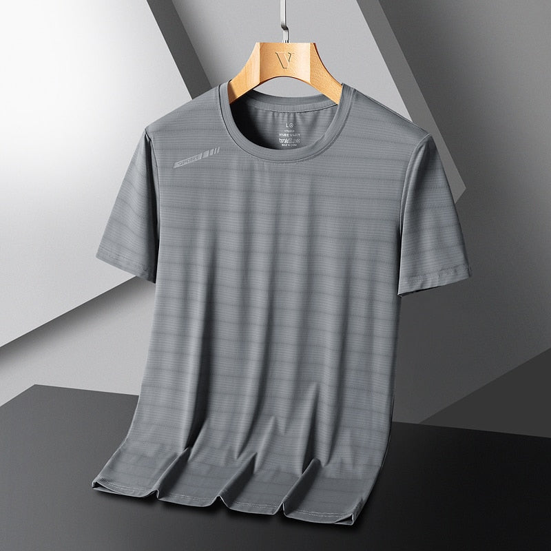 Sport Men'S GYM Quick Dry Mesh T-shirts Fashion For Summer Short Sleeves Black White Tshirt Top Tees Oversized