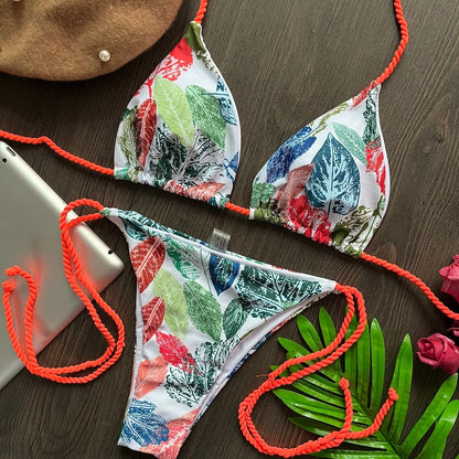 Summer Sexy Printed Swimwear 2023 Women Bikinis Sets Fashion Bandage Push Up Swimming Suit Brazilian Beachwear Bathing Suit 7611