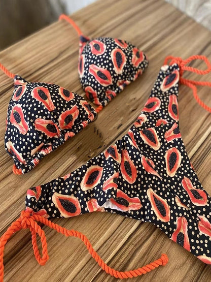 Summer Sexy Printed Swimwear 2023 Women Bikinis Sets Fashion Bandage Push Up Swimming Suit Brazilian Beachwear Bathing Suit