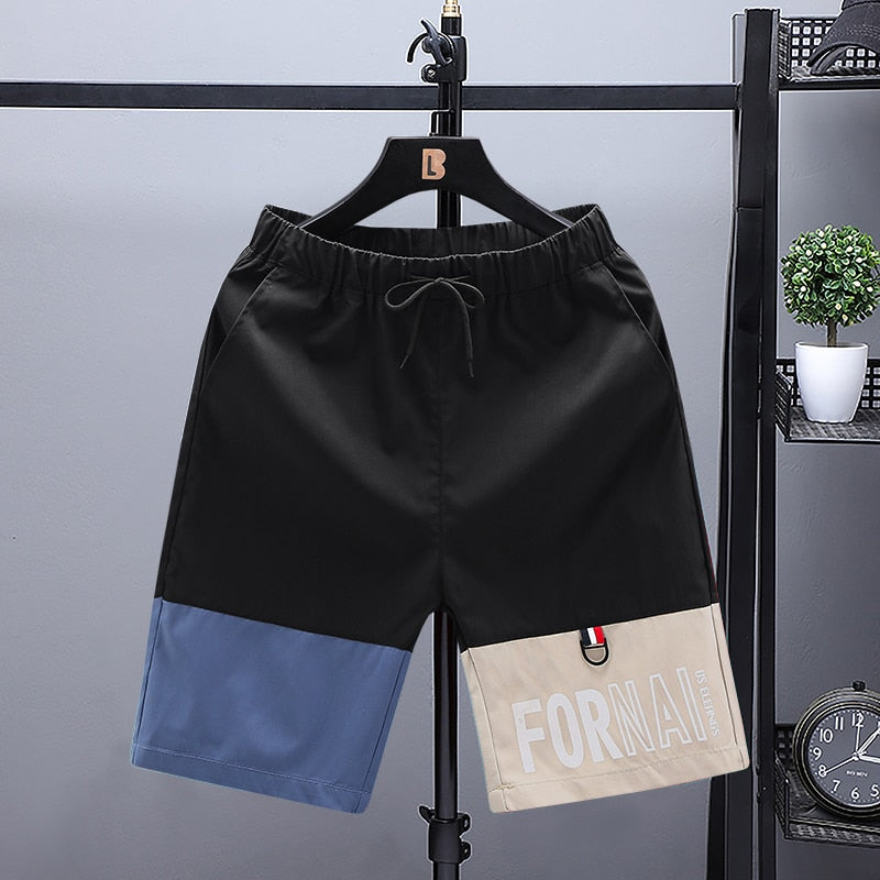 Summer Shorts Men Free Shipping Casual Shorts Male Short Pants Sports Plus Size Patchwork Boy Streetwear Shorts Men 231-Black