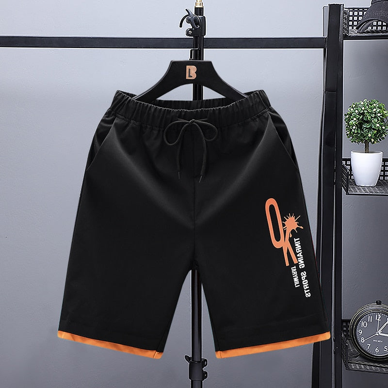 Summer Shorts Men Free Shipping Casual Shorts Male Short Pants Sports Plus Size Patchwork Boy Streetwear Shorts Men 235-Black