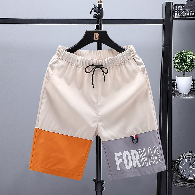 Summer Shorts Men Free Shipping Casual Shorts Male Short Pants Sports Plus Size Patchwork Boy Streetwear Shorts Men 231-Khaki