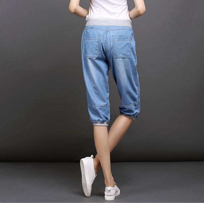 Summer Styles Jeans For Women calf-Length Pants Elastic High Waist Loose Harem Pants Fashion Slim Jeans Plus Size 4XL