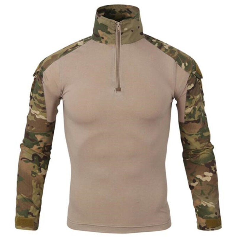 Tactical Camouflage Uniform Military Clothes Outdoor Army Filde Fight Combat Tops T Shirts Hiking Camping Cargo Pants Tracksuit cp tops