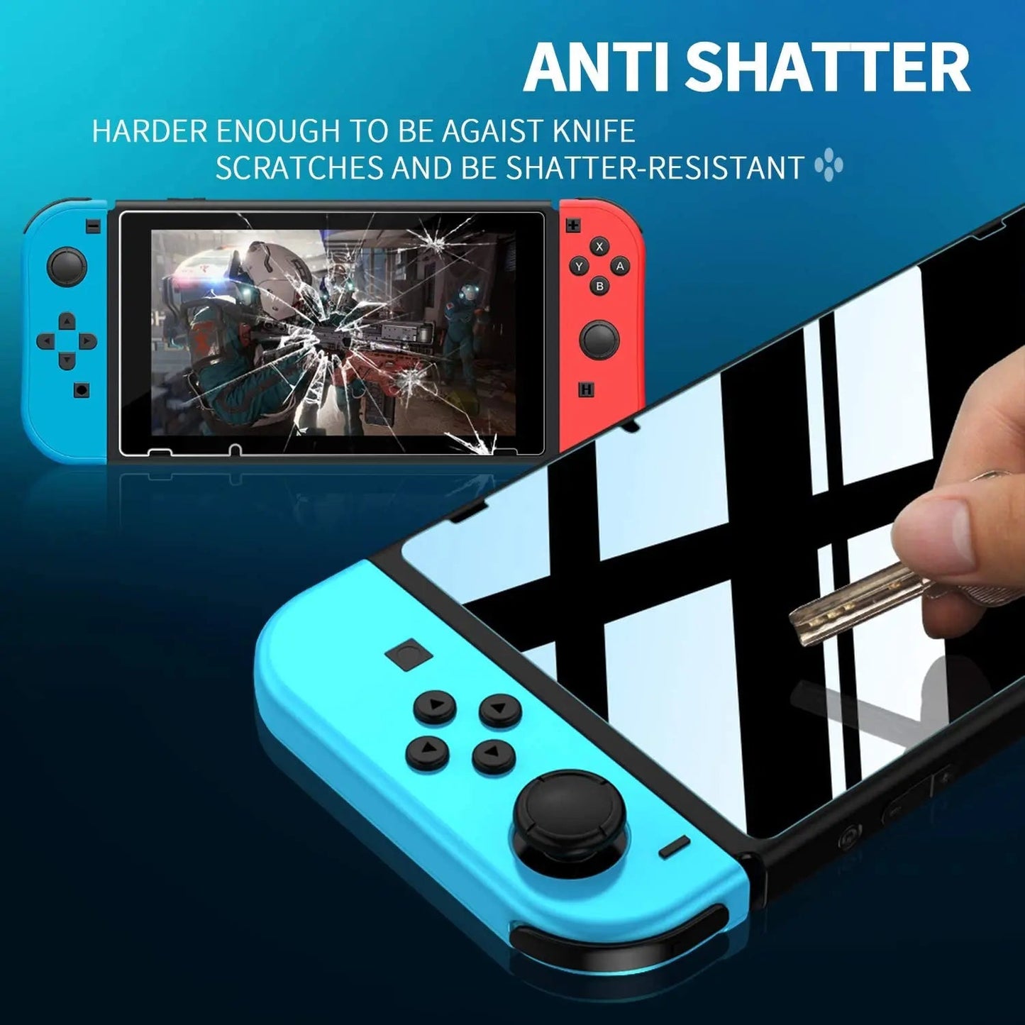 Tempered Glass Screen Protector Compatible-Nintendo Switc/ Switch Lite/ Switch OLED Hard Protector Film for Switch Game Console