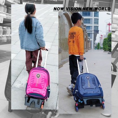 Trolley Children School Bags With Wheels For Girls Boys Mochila Kids Backpack Trolley Luggage backpack Escolar Backbag Schoolbag