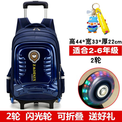 Trolley Children School Bags With Wheels For Girls Boys Mochila Kids Backpack Trolley Luggage backpack Escolar Backbag Schoolbag 2 wheel blue