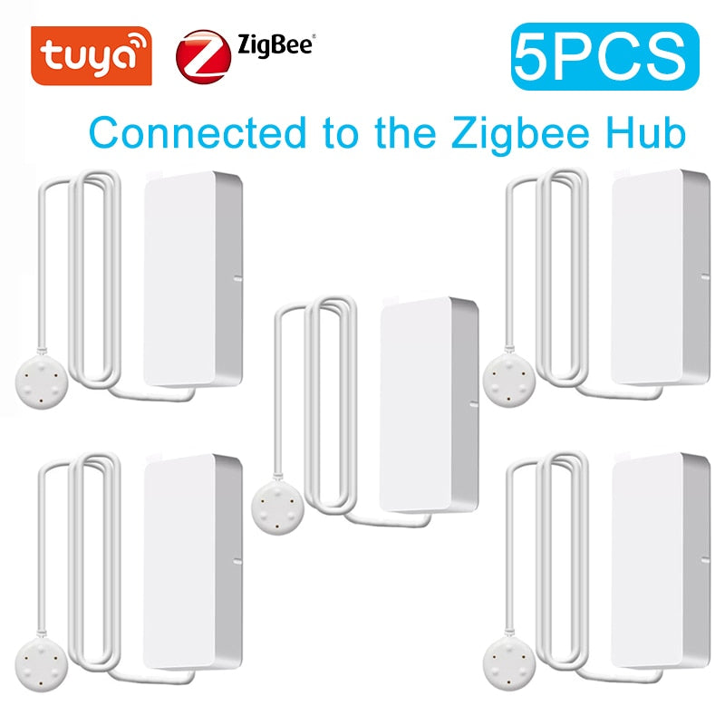 Tuya Water Leakage Alarm - WiFi/Zigbee Sensor for Flood Alert & Security Zigbee Version 5PCS