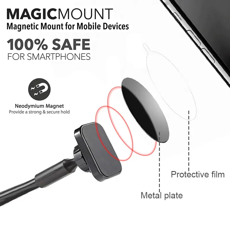 Universal Magnetic Phone Holder Car Long Arm Windshield Dashboard Magnet Car Holder Mount Dock For Phone Mobile Stand For iPhone