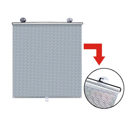 Universal Sunshade Roller Blinds Curtains Retractable Heat Insulation And Shading Curtain Suction Cup Window Sun-shading Curtain Silver