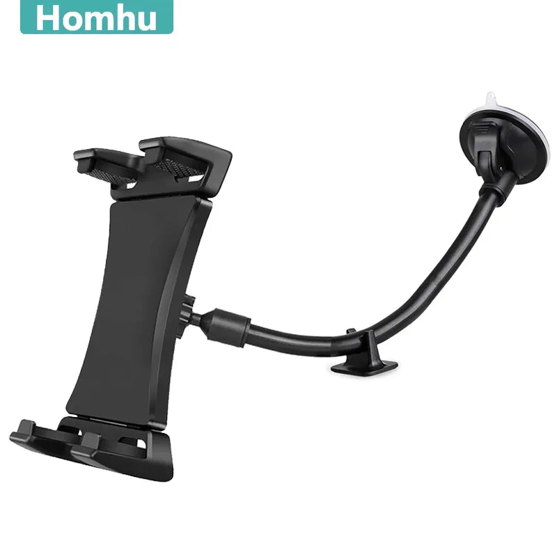 Universal Tablet Stand Long Arm Windshield Mobile Cellphone Car Mount Bracket Holder For 4-13.5 Inch iPhone iPad Pro Air GPS MP4 black