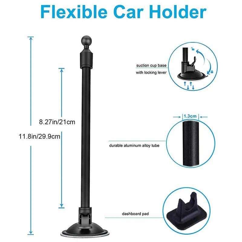 Universal Tablet Stand Long Arm Windshield Mobile Cellphone Car Mount Bracket Holder For 4-13.5 Inch iPhone iPad Pro Air GPS MP4