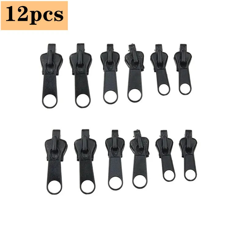 Universal Zipper Puller Head Instant Fix Zipper Repair Kit Replacement Zip Slider Teeth Rescue New Design Zipper DIY Sewing Tool Black-12