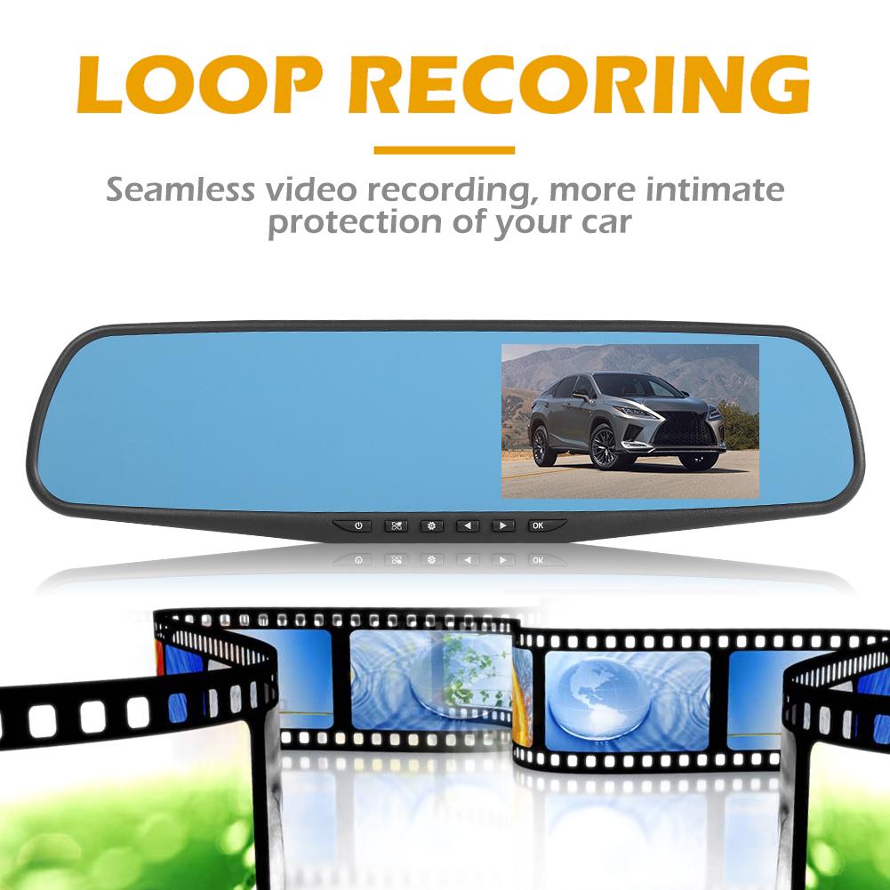 VODOOL 43 Dual Len Dashcam with Rearview Mirror, 1080P IPS Screen & Digital Video Recorder for Cars