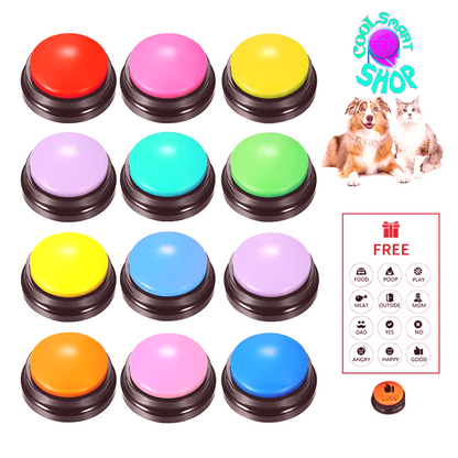 Voice Recording Button Pet Toys Dog Buttons for Communication Pet Training Buzzer Recordable Talking Button Intelligence Toy