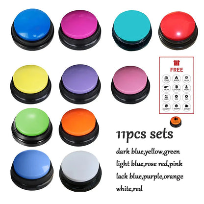 Voice Recording Button Pet Toys Dog Buttons for Communication Pet Training Buzzer Recordable Talking Button Intelligence Toy 11pcs set