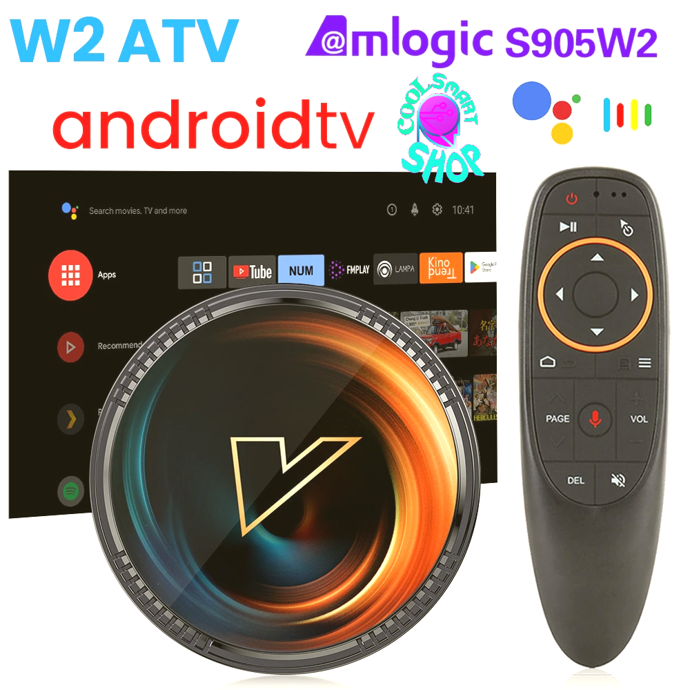 W2 ATV TV Box Android 11 Amlogic S905W2 Support 4K AV1 2.4&5G Wifi BT with Google Voice Remote 2G16G 4G32G 64G Smart TV Box