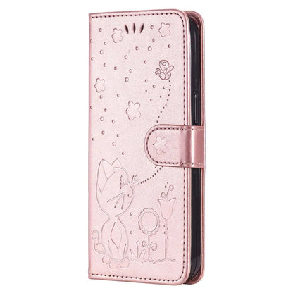 Wallet Cat And Bee Embossed Leather Cover For Redmi 12C 10 10A 10C 9A 9C 9T 8 6 Pro A1 Cover