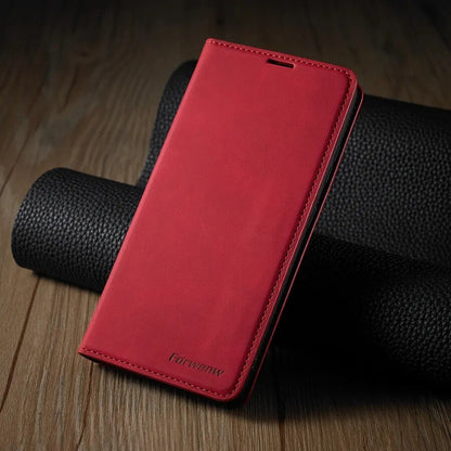 Wallet Flip Leather Case For Xiaomi Redmi 12C 10C 9A 9C 9T Note 12 Pro 12S 11 Pro 11S 10 Pro 9 Pro 8 Mi Poco X5 Pro 11T 12T Pro Red