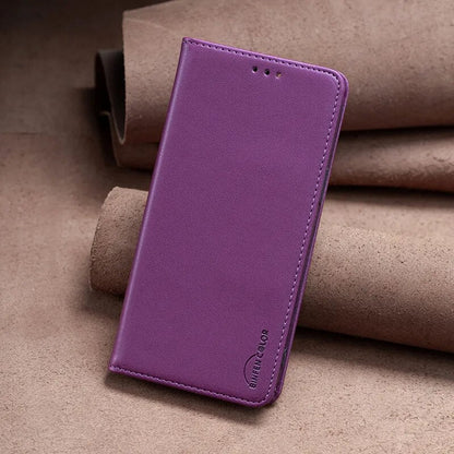 Wallet Magnetic Flip Leather Case For Xiaomi 13 Lite 12T 12 Lite 11T 11 Lite Poco X5 Pro F5 Pro X3 NFC Redmi 12 Note 12 11 Pro 9 Dark purple