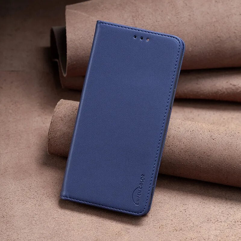 Wallet Magnetic Flip Leather Case For Xiaomi 13 Lite 12T 12 Lite 11T 11 Lite Poco X5 Pro F5 Pro X3 NFC Redmi 12 Note 12 11 Pro 9 Blue