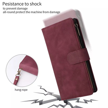 Wallet Multi-card Zipper Leather Case For Samsung Galaxy S23 Ultra S22 S21 Ultra S20 FE S10 S9 S8 Plus Note 20 Ultra 10 Lite 9