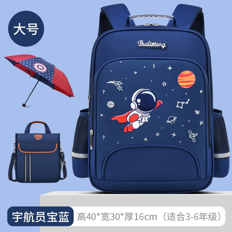 Waterproof Children School Bags For Boys Kids Backpack Orthopedic Backpack schoolbag Primary School backpack mochila large blue set