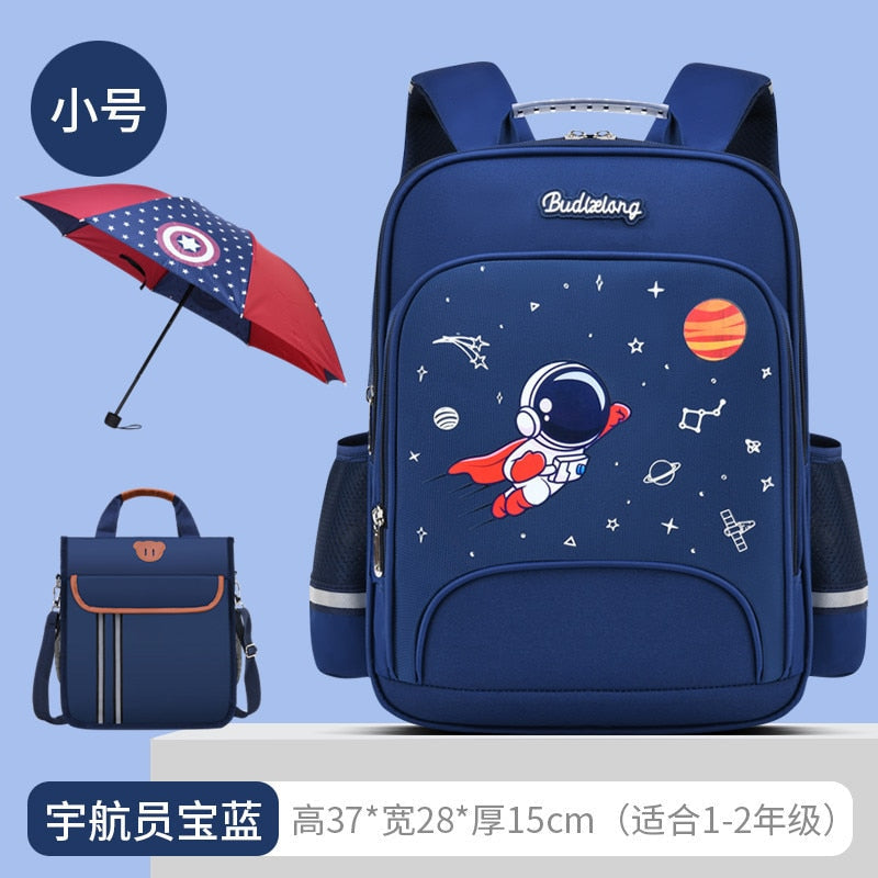 Waterproof Children School Bags For Boys Kids Backpack Orthopedic Backpack schoolbag Primary School backpack mochila small blue set