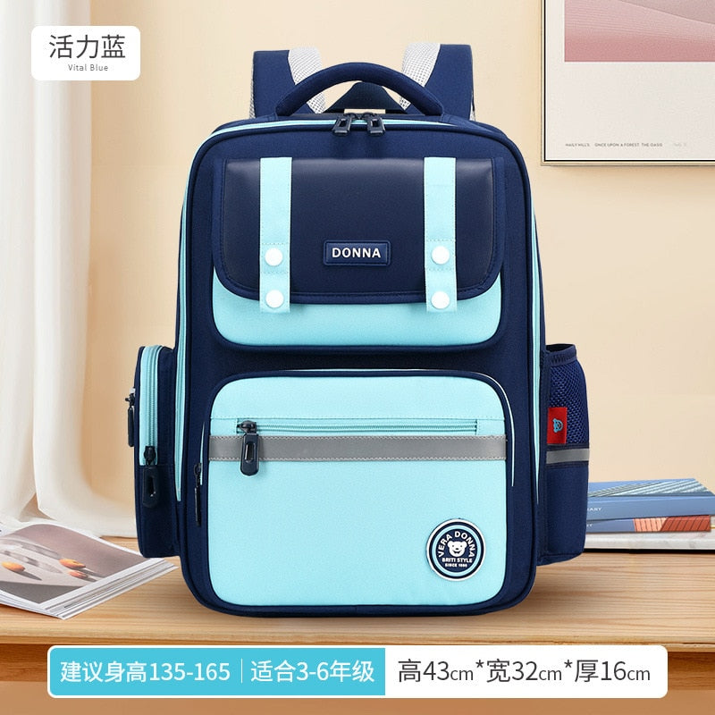 Waterproof children School Bags boys Girls primary school Backpacks kids book bag Schoolbag Orthopedic Backpack mochila infantil large sky blue