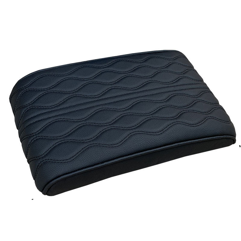 Wave Embroider PU Leather Car Armrest Mat Center Console Arm Rest Protection Cushion Auto Armrests Storage Box Cover Pad