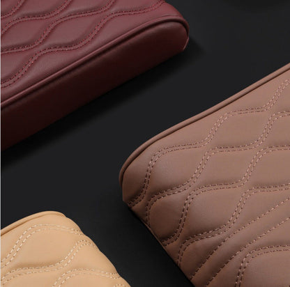 Wave Embroider PU Leather Car Armrest Mat Center Console Arm Rest Protection Cushion Auto Armrests Storage Box Cover Pad