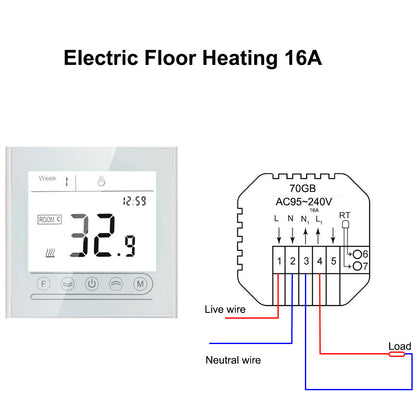 WiFi Smart Thermostat Touch screen Temperature controller for Water/Electric/Gas Boiler Works with Smart Home