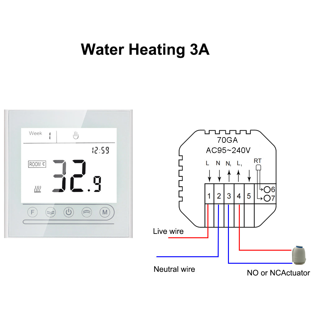 WiFi Smart Thermostat Touch screen Temperature controller for Water/Electric/Gas Boiler Works with Smart Home