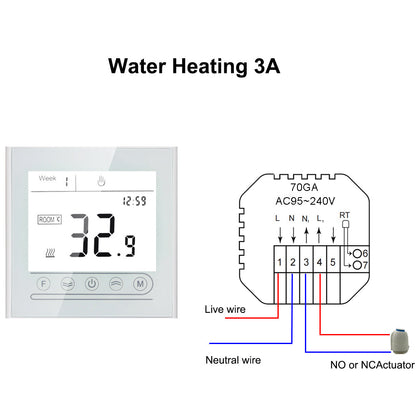 WiFi Smart Thermostat Touch screen Temperature controller for Water/Electric/Gas Boiler Works with Smart Home