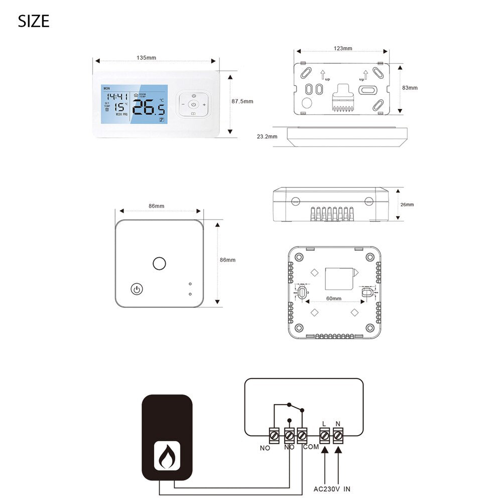 Wifi & RF Smart Wireless Thermostat for Gas Boiler Room Heating Smart Remote Temperature Controller Works with Google Home Alexa