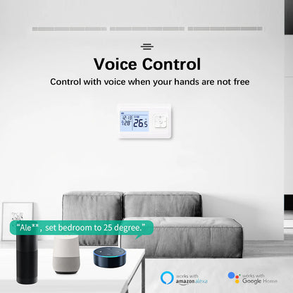 Wifi & RF Smart Wireless Thermostat for Gas Boiler Room Heating Smart Remote Temperature Controller Works with Google Home Alexa