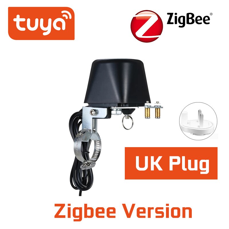 Wifi/Zigbee Smart Valve Controller for Water & Gas Pipelines, Alexa & Google Assistant Compatible Zigbee UK Plug