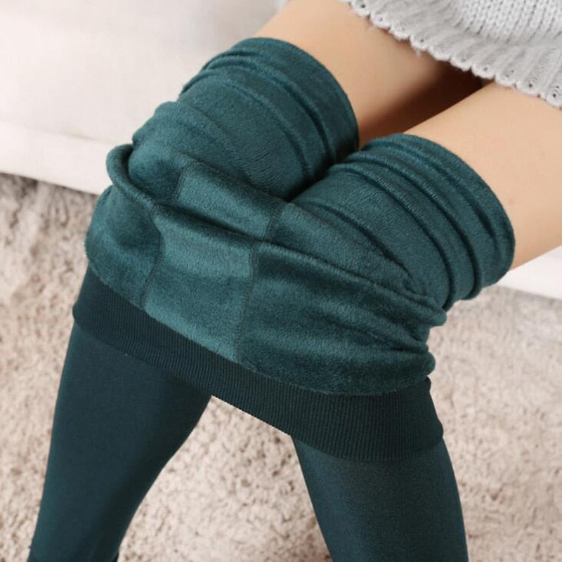 Winter Leggings Knitting Velvet Casual Legging New High Elastic Thicken Lady's Warm Black Pants Skinny Pants For Women Leggings